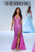 Sherri Hill 58939 | Hot Fix Deep-V Fitted Gown | Joyce’sTPR