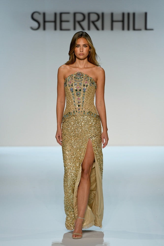Sherri Hill 67324 | Fully Beaded Drop Waist Gown | Joyce’sTPR