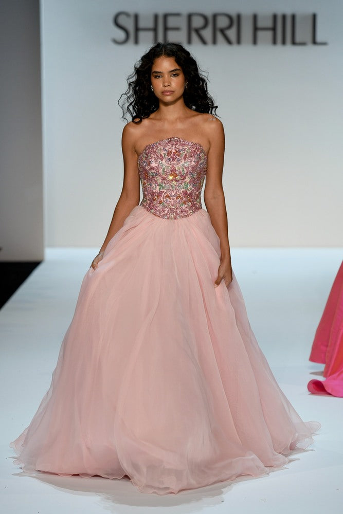 Sherri Hill 67338 | Beaded Chiffon Runway Ballgown | Joyce’sTPR Pre-Order