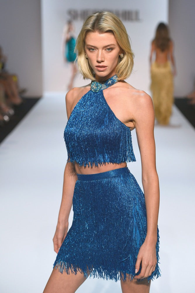 Sherri Hill 67346 | Two-Piece Fringe Runway Dress | Joyce’sTPR Pre-Order